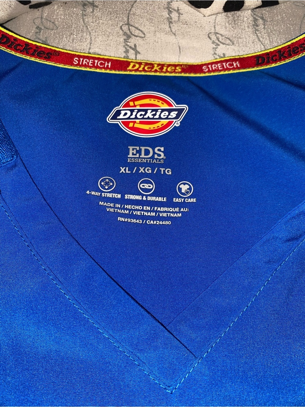 Dickies Royal Blue EDS scrubs Essentials V-Neck Tank Top
